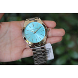 Michael Kors Runway Blue Dial Silver Steel Strap Watch for Women - MK3292