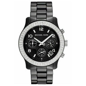 Michael Kors Runway Black Dial Black Steel Strap Watch for Women - MK5190