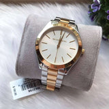 Michael Kors Runway White Dial Two Tone Stainless Steel Strp Watch for Women - MK3204A