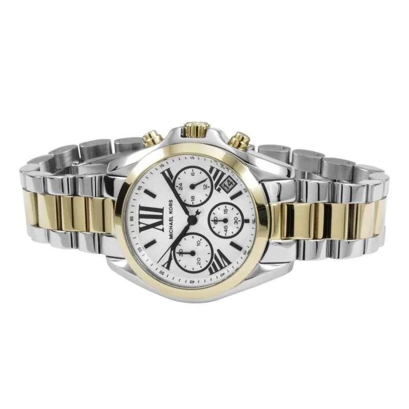 Michael Kors Bradshaw Chronograph Silver Dial Two Tone Steel Strap Watch For Women - MK5912