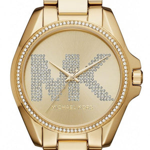 Michael Kors Bradshaw Quartz Gold Dial Gold Steel Strap Watch For Women - MK6555