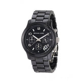 Michael Kors Runway Black Ceramic Dial Black Steel Strap Watch for Women - MK5162