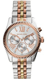 Michael Kors Lexington Chronograph Silver Dial Two Tone Steel Strap Watch for Women - MK5735