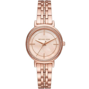Michael Kors Cinthia Mother of Pearl Rose Gold Dial Rose Gold Steel Strap Watch for Women - MK3643