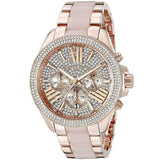 Michael Kors Wren Crystals Rose Gold Dial Rose Gold Steel Strap Watch for Women - MK6096
