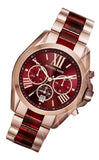 Michael Kors Bradshaw Burgundy Dial Two Tone Steel Strap Watch for Women - MK6270