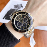 Michael Kors Bayville Chronograph Black Dial Two Tone Steel Strap Watch For Women - MK8872