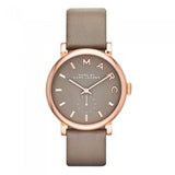 Marc Jacobs Baker Grey Dial Grey Leather Strap Watch for Women - MBM1266