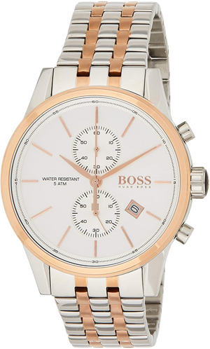 Hugo Boss Jet Silver Dial Two Tone Steel Strap Watch for Men - 1513385