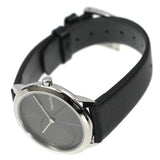 Calvin Klein Minimal Grey Dial Black Leather Strap Watch for Men - K3M221C3