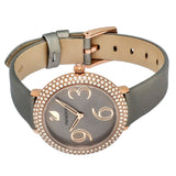 Swarovski Crystal Frost Grey Dial Grey Leather Strap Watch for Women - 5484067