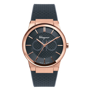 Salvatore Ferragamo Sapphire Black Dial Black Silicone Strap Watch for Men - SFHP00420