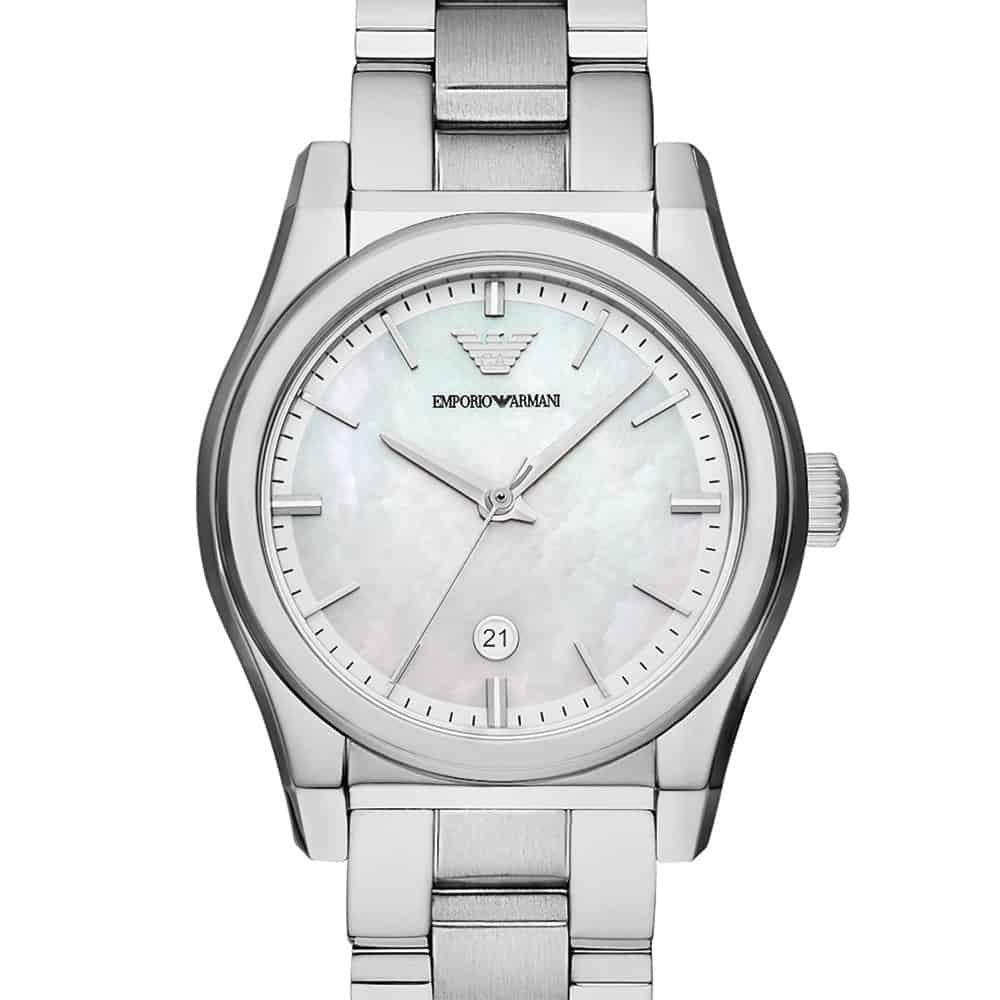 Emporio Armani Federica Mother of Pearl Dial Silver Steel Strap Watch For Women - AR11557