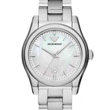 Emporio Armani Federica Mother of Pearl Dial Silver Steel Strap Watch For Women - AR11557