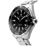 Tag Heuer Aquaracer Quartz Black Dial Silver Steel Strap Watch for Men - WAY101A.BA0746