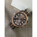 Michael Kors Lexington Chronograph Black Dial Two Tone Steel Strap Watch for Men - MK8561
