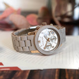 Michael Kors Runway Chronograph Grey Dial Grey Silicone Strap Watch For Women - MK7386