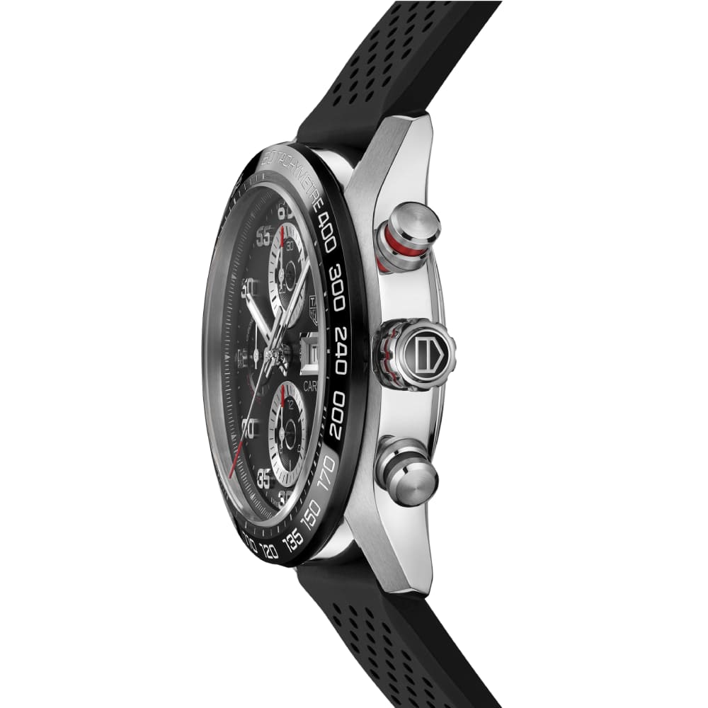 Tag Heuer Carrera Chronograph Black Dial Black Rubber Strap Watch for Men - CBN2A1AA.FT6228