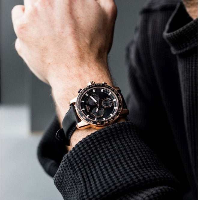 Tissot Supersport Chrono Black Dial Black Leather Strap Watch for Men - T125.617.36.051.00