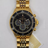 Michael Kors Bayville Chronograph Black Dial Gold Steel Strap Watch For Men - MK8726