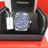 Salvatore Ferragamo 1927 Chrono Analog Blue Dial Blue Leather Strap Watch for Men - SFKZ00223