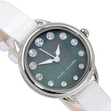 Marc Jacobs Betty Mother of Pearl Black Dial White Leather Strap Watch for Women - MJ1512