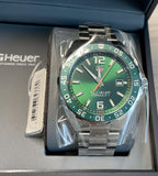Tag Heuer Formula 1 Limited Edition Green Dial Silver Steel Strap Watch for Men - WAZ1017.BA0842