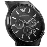 Emporio Armani Classic Chronograph Black Dial Black Steel Strap Watch For Men - AR2453