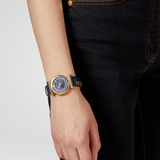 Versace Greca Blue Dial Blue Leather Strap Watch for Women - VERE00218
