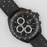 Tag Heuer Formula 1 Automatic Chronograph Black Dial Black Leather Strap Watch for Men - CAZ2011.FT8024