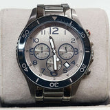 Marc Jacobs Rock Chronograph Silver Dial Silver Steel Strap Watch for Men - MBM5028