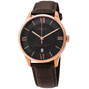 Tissot Chemin des Tourelles Powermatic 80 Brown Dial Brown Leather Strap Watch for Men - T099.407.36.448.00