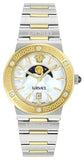 Versace Greca Logo Moonphase Mother of Pearl Dial Two Tone Steel Strap Watch for Women - VE7G00524