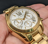 Michael Kors Lexington Quartz Gold Dial Gold Steel Strap Watch For Women - MK6267