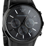 Emporio Armani Classic Chronograph Black Dial Black Steel Strap Watch For Men - AR2453