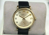 Marc Jacobs Baker Gold Dial Black Leather Strap Watch for Women - MBM1399