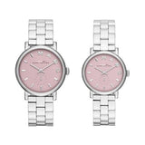 Marc Jacobs Baker Pink Dial Silver Steel Strap Watch for Women - MBM3280