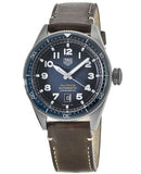 Tag Heuer Autavia Calibre 5 Automatic Blue Dial Brown Leather Strap Watch for Men - WBE5116.FC8266