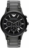 Emporio Armani Classic Chronograph Black Dial Black Steel Strap Watch For Men - AR2453