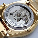 Seiko 5 Sports US Special Edition Automatic Blue Dial Gold Steel Strap Watch For Men - SRPK20