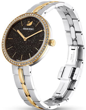 Swarovski Cosmopolitan Black Dial Two Tone Steel Strap Watch for Women - 5644072