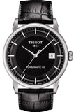 Tissot T Classic Luxury Black Dial Black Leather Strap Watch For Men - T086.407.16.051.00