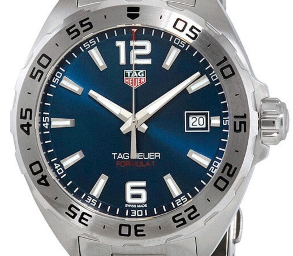 Tag Heuer Formula 1 Blue Dial Silver Steel Strap Watch for Men - WAZ1118.BA0875