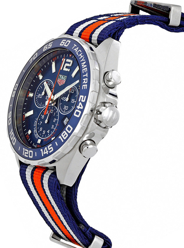 Tag Heuer Formula 1 Quartz Chronograph Blue Dial Two Tone NATO Strap Watch for Men - CAZ1010.FC8196