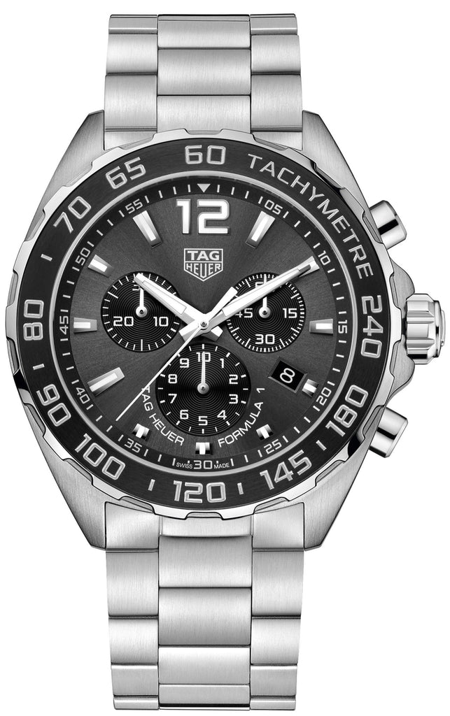 Tag Heuer Formula 1 Anthracite Dial Silver Steel Strap Watch for Men - CAZ1011.BA0842