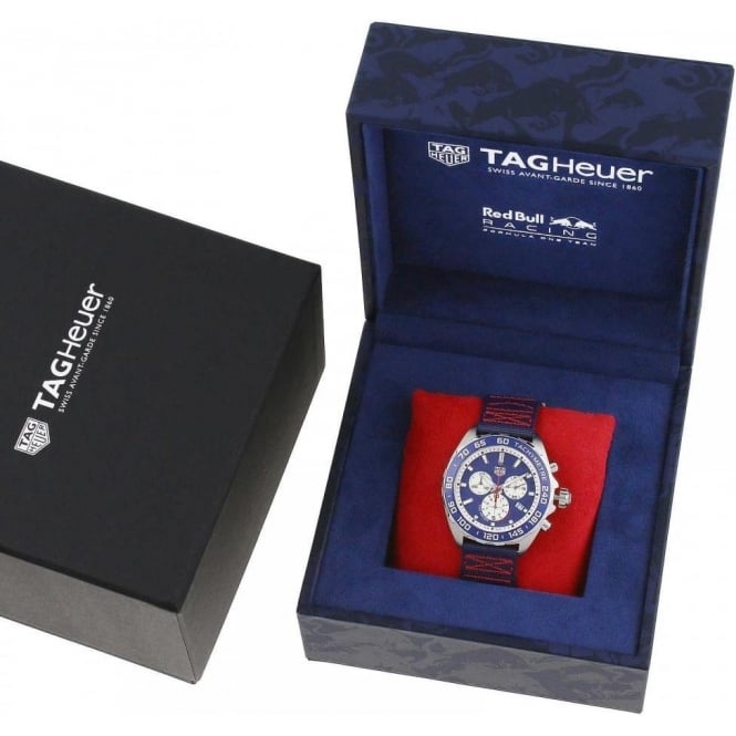 Tag Heuer Formula 1 Redbull Edition Chronograph Blue Dial Blue NATO Strap Watch for Men - CAZ1018.FC8213
