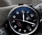 Tag Heuer Carrera Calibre 5 Drive Timer Black Dial Black Leather Strap Watch for Men - WAR2A80.FC6337