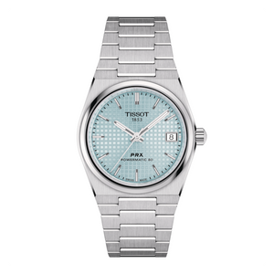 Tissot PRX Powermatic 80 Ice Blue Dial Silver Steel Strap Watch for Men - T137.207.11.351.00
