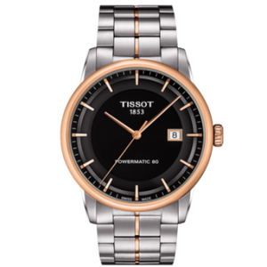Tissot Luxury Powermatic 80 Black Dial Silver Steel Strap Watch For Men - T086.407.22.051.00