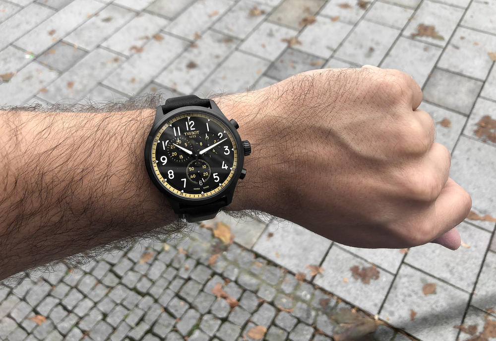 Tissot Chrono XL Vintage Chronograph Black Dial Black Leather Strap Watch For Men - T116.617.36.052.02